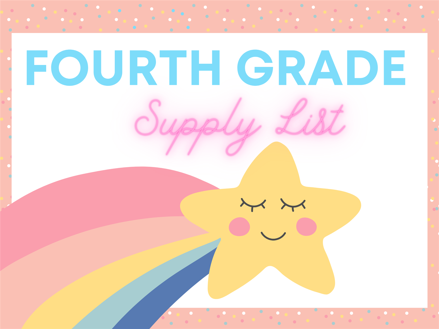  Fourth Grade Supply List